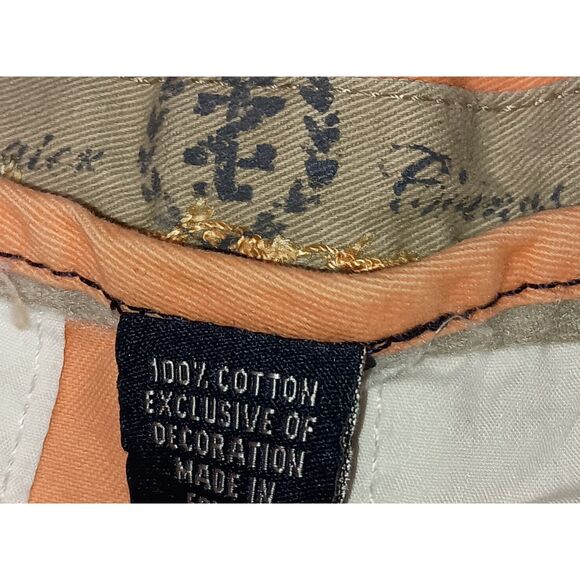 SALTWATER: Orange Flat Front Zip Up Shorts, Men's Size 32W - Picture 3 of 4